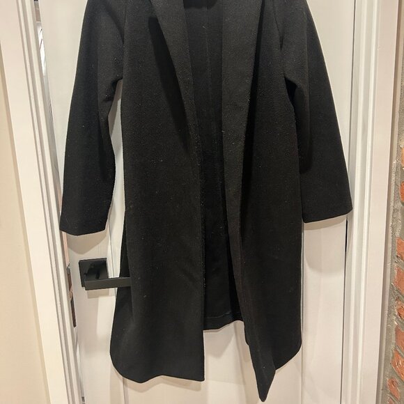 ZARA LONG BLACK COAT - Picture 2 of 3